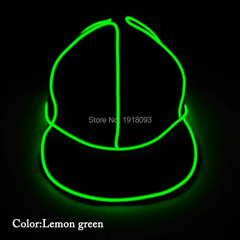 

Hip Hop Glowing Cap+1.5V Steady on Inverter LED Strip neon light EL wire rope cable For Carnival Decoration