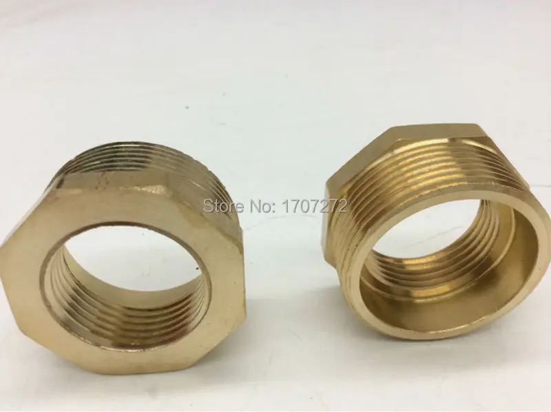 Acoplador de ajuste de buje hexagonal reductor de tubo de latón macho, 1 ''x 1 hembra-1/2'', buje de cobre, accesorio de latón