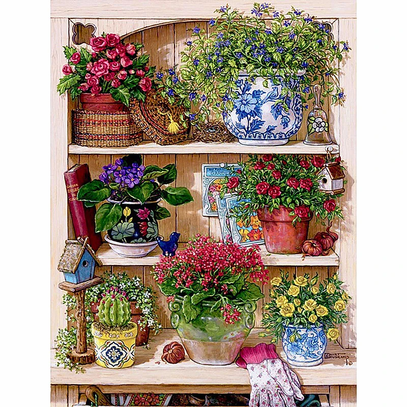 

NEW Arrival diy diamond painting flower stand cross stitch full Square mosaic rhinestone embroidery home decor KBL