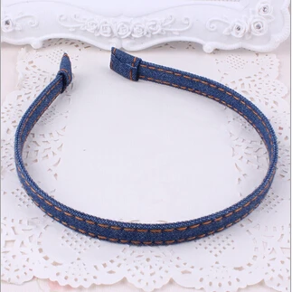 2016 New Fashion Classic Korean Blue Jean Cowboy Hairband Handmade Denim Leisure Headbands Girls Women Barrette Hair Accessories