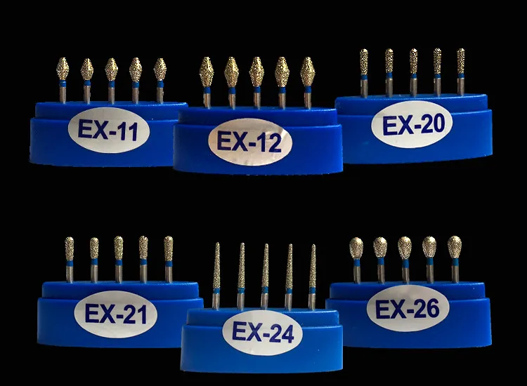 

100 шт./компл. Dental Diamond burs FG EX series EX-11, EX-12, EX-20, EX-21, технические характеристики