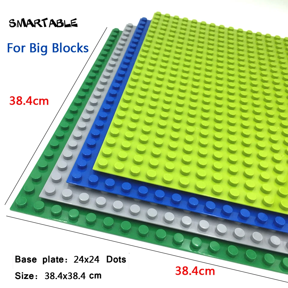 Smartable Base Plate for Big Bricks Baseplates 24x24 Dots DIY Building Blocks Toy For Kid Compatible Major Brand Gift 2pcs/lot