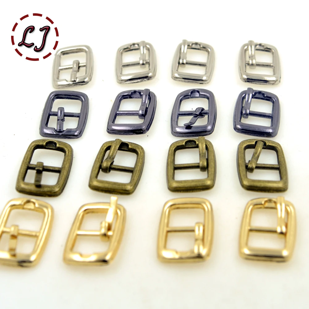 Hot sale 30pcs/lot silver gun-black gold bronze 8mm small Square round alloy metal shoes bags Belt Buckles DIY sew accessories