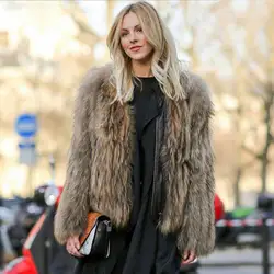 S-6XL fashion Winter fashion faux fox fur coat jacket women long sleeve slim was thin leather fur stitching warm outwear L1442