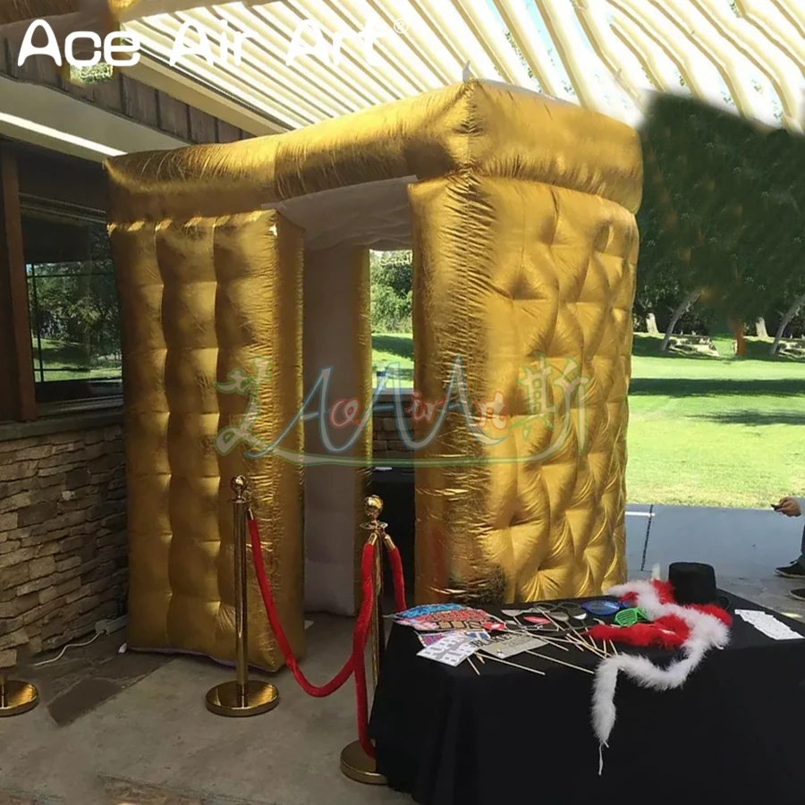 

Gold inflatable photo booth,foto sector booth enclosure,spacial color photo station for wedding