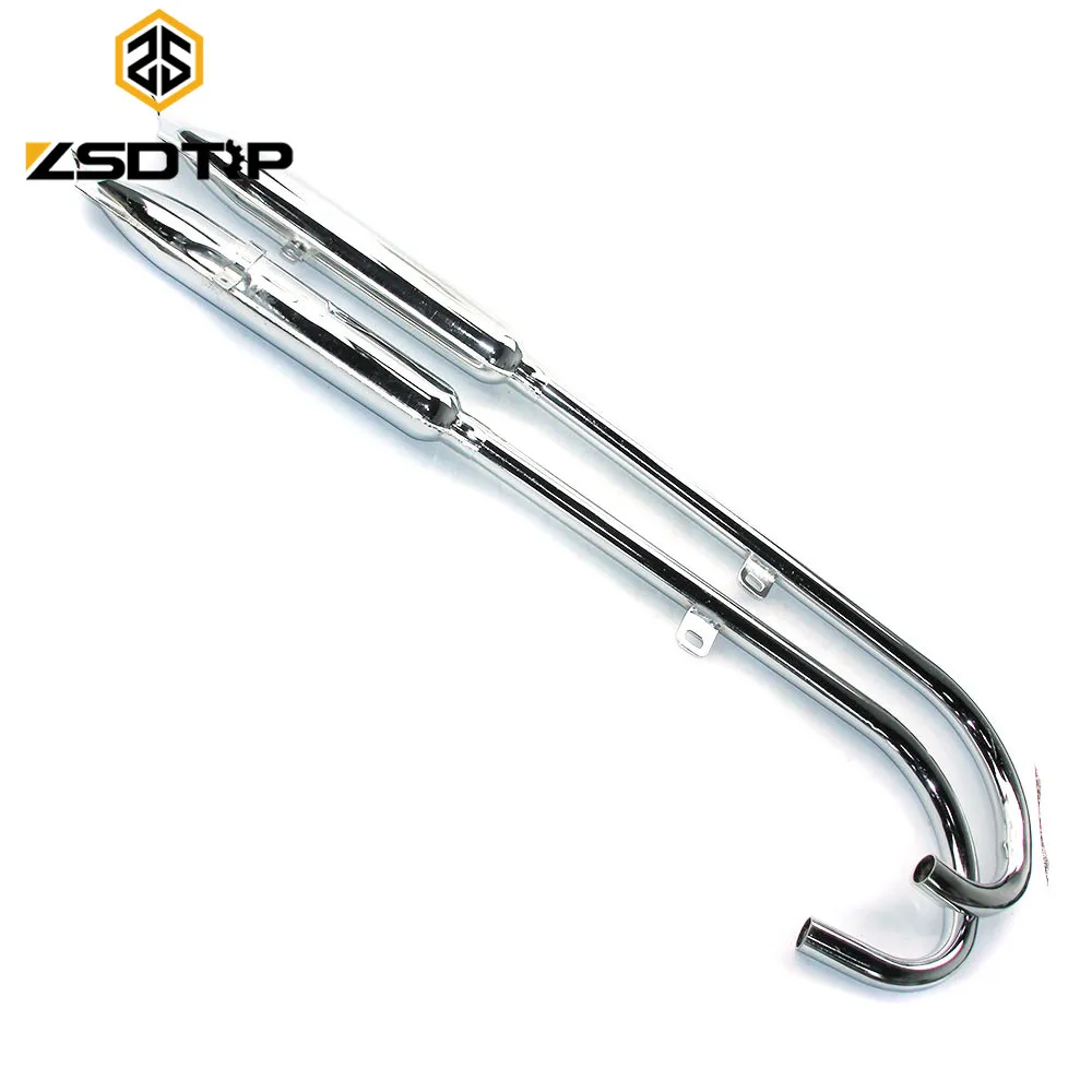 ZSDTRP Chrome or black 24HP 32HP 750cc engine ural KC750 case for bmw R12 R71 M72 M1  fish tail type front & rear muffler comp