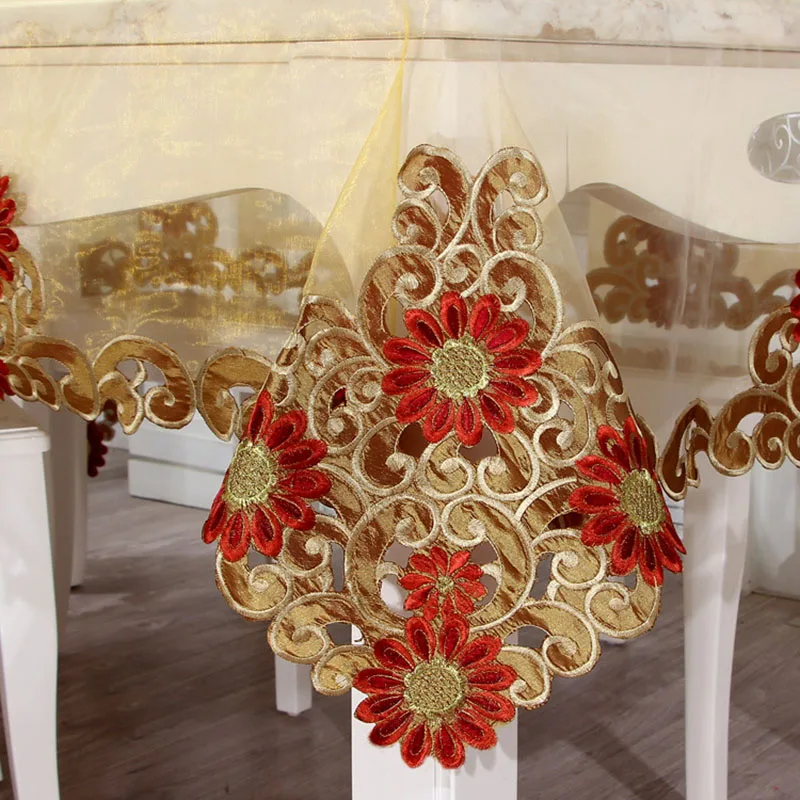 1PCS table cloth rectangular home embroidered hotel dining tablecloth elegant luxury table covers for Christmas home decoration
