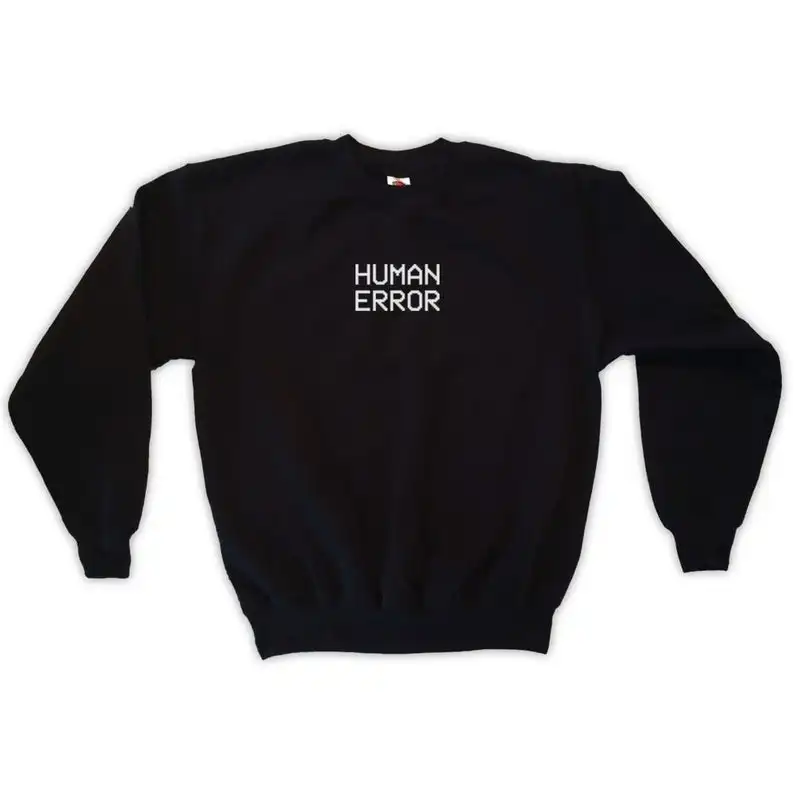 Skuggnas New Arrival Human Error Sweatshirt Unisex Funny Tumblr Casual Tops Aesthetic Clothing 90s aesthetic Jumper Drop Ship