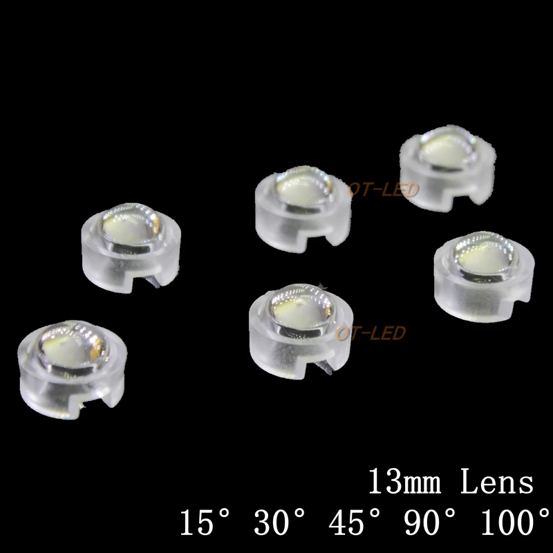 

416pcs 13mm mini IR Lens 15 30 45 60 90 100 Degree Needn't Holder For 1W 3W 5W High Power LED Diode Convex Reflector Collimator