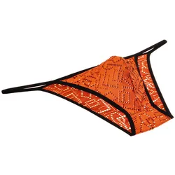 Men's Jacquard String Bikini Underwear Sexy Guy Mini Briefs Pouch Micro