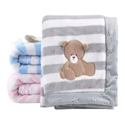 Coperta del bambino Termica Addensare In Pile A Righe Coperta Swaddle Bambino Pisolino Coperte di Ricezione Passeggino Wrap Per Il Neonato Camera Da Letto Del Bambino