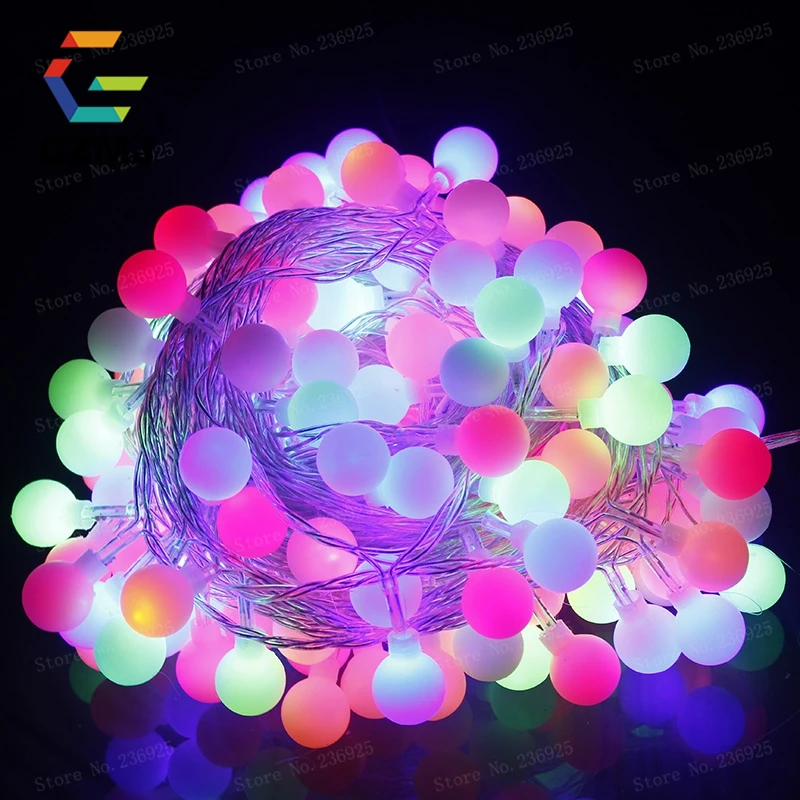 Tira de luces LED impermeables para exteriores, 10m, 80LED, colgante para año nuevo/Navidad, boda, cortina, decoraciones, H-11 de luces de hadas para vacaciones