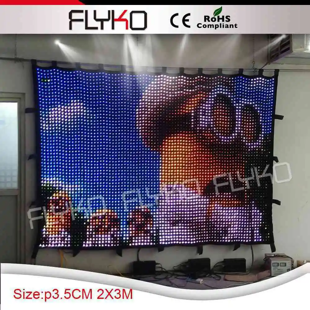 7FT*10FT P3.5CM hot sell free shipping firproof soft led video light backdrops video curtain for sale