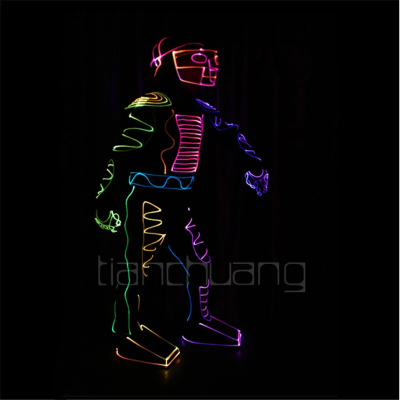 

TC-103 Programmable ballroom dance led costumes full color robot stage show wears cloth catwalk colorful dj suit performance ktv