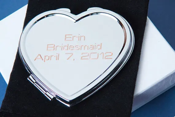 Personalized compact mirrors bridesmaid gift free custom engraving bridal shower custom made engravings compact mirrors