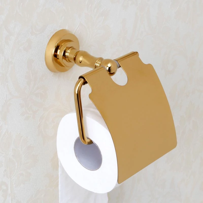 

New Wall Mounted luxury Solid Brass gold Toilet Paper Holder golden Tissue Bar Bathroom accessories--MDP467