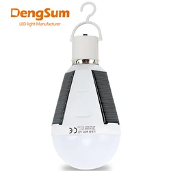 Rechargeable Led Bulb E27 LED Solar Lamp 7W 12W 85V-265V Outdoor Emergency Solar Powered Bulb travel Fishing Camping Light