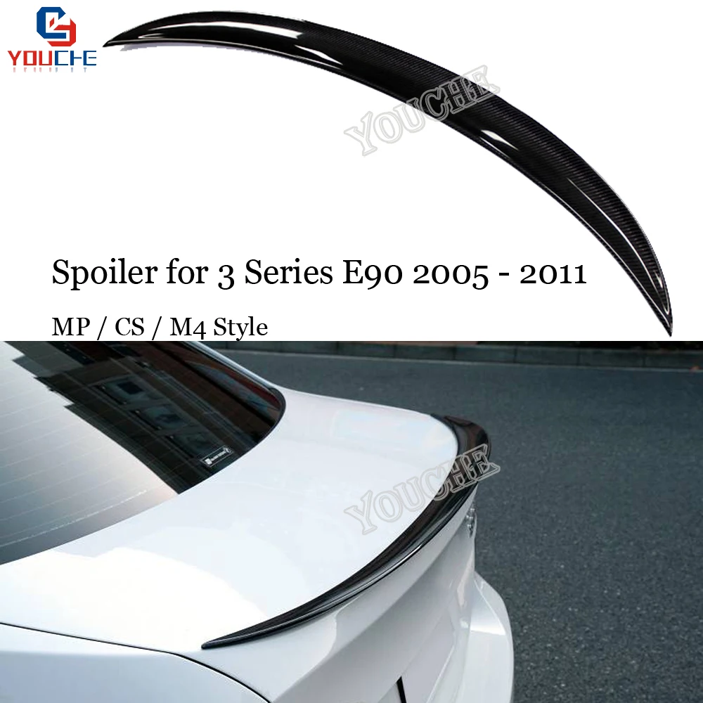 E90 Carbon Fiber M3 M4 M-Performance CS Style Rear Spoiler Wing for BMW 3 Series E90 & E90 M3 Sedan 2005 - 2011 325i 328i 330i