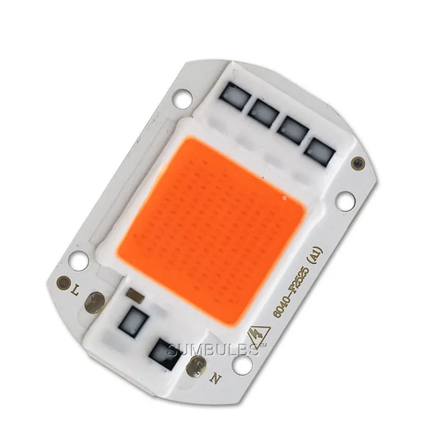 COB LED Driverless Grow Light Lamp Chip Full Spectrum Input 110V 220V AC 20W 30W 50W For Indoor Plant Seeding and Flowering Bulb