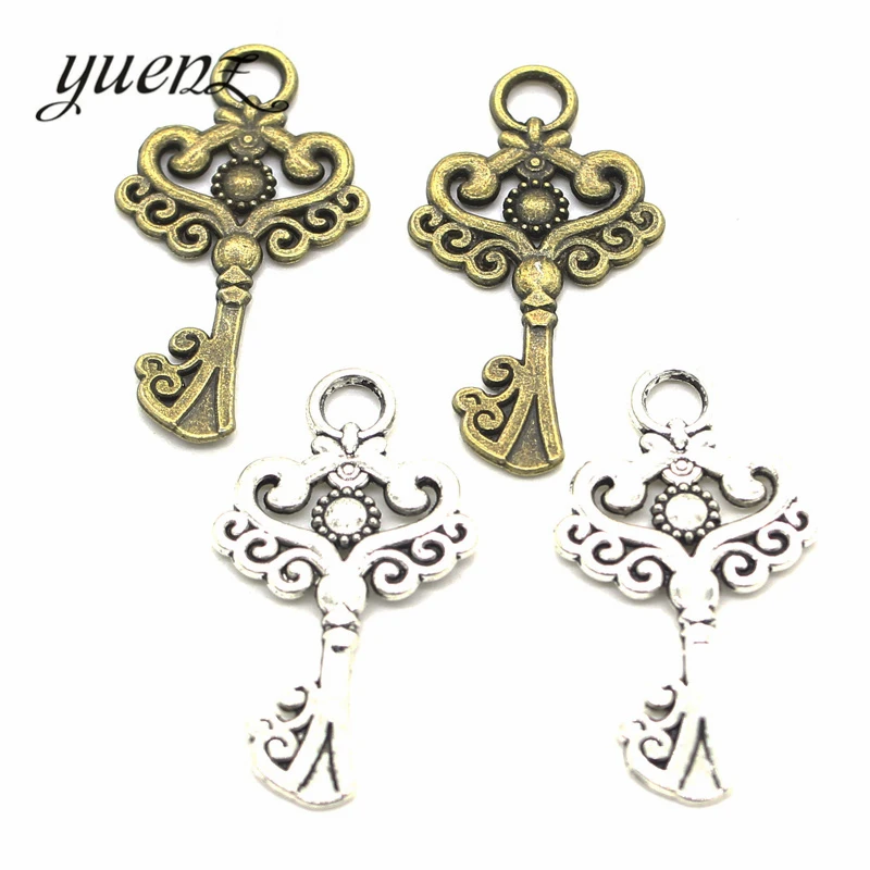 YuenZ 10 pcs Antique silver Plated key Charm Pendants for Jewelry Making DIY Accessories Jewelry Findings 33*18mm O201