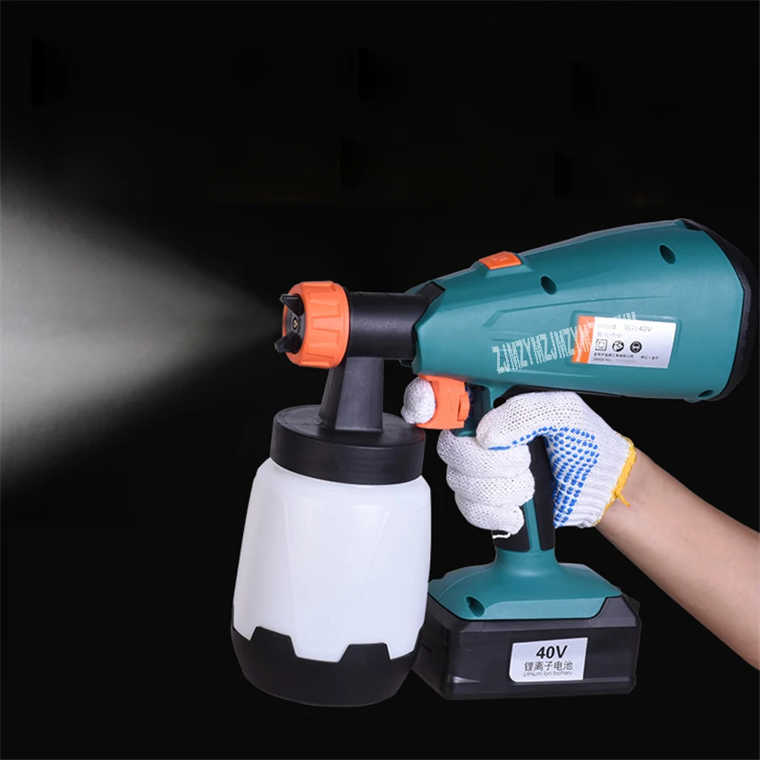 SGL40V Electric Spray Gun 40V Lithium Rechargeable Spray Paint Machine Handheld Latex Paint Spraying Machine 900ml/min 1000ml