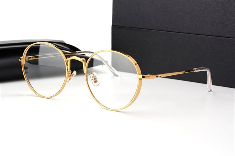 Vintage Round eyeglasses frame Gentle brand Optical  Titanium Glasses Frame Men Women Liberty Oculos De Grau with Original case