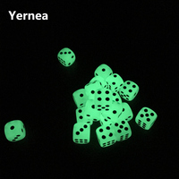 10Pcs/Lot 14mm Luminous Dice Rounded Corners Black Spots Dice Nightclub Bars KTV Boutique Entertainment Glowing Dice Set