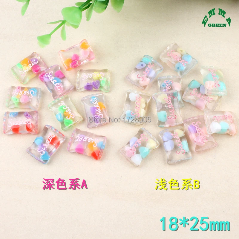 Flat Back Resin Cabochon Jelly Candy DIY Flat back Embellishment Accessories Scrapbooking Decoration 10 pcs 18*25 mm