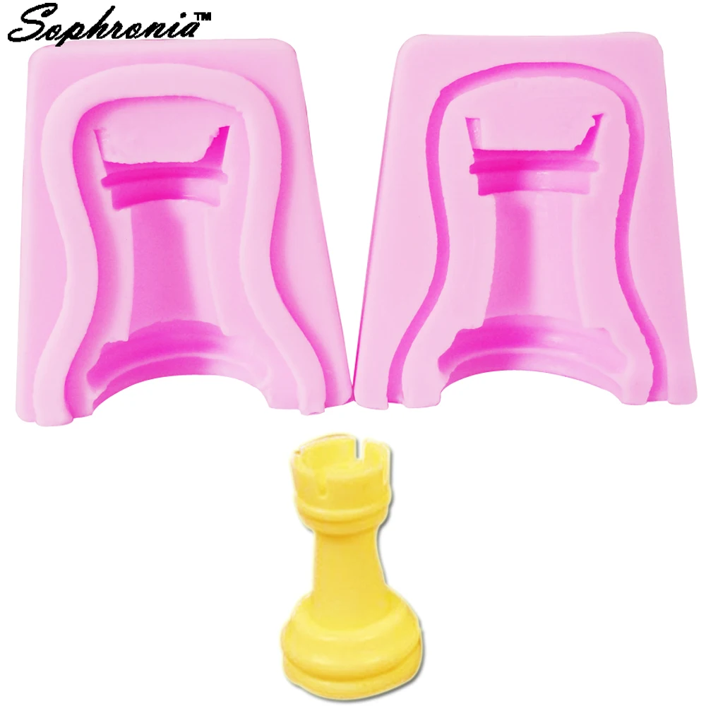 Sophronia International Chess 6 Sets Fondnat Silicone Molds 3D Double-sided Printing Fondant Candy Sugar Mould Baking Accessory