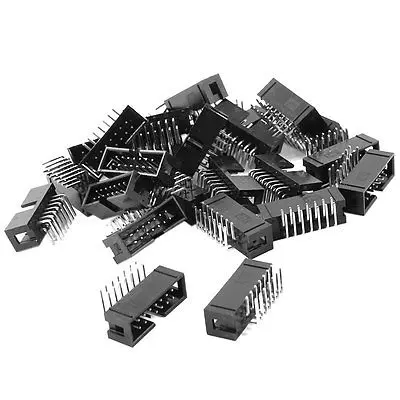 100Pcs DC3-14PL 2x7 Pins 2.54mm Pitch Right Angle Connector Pin IDC Box Headers