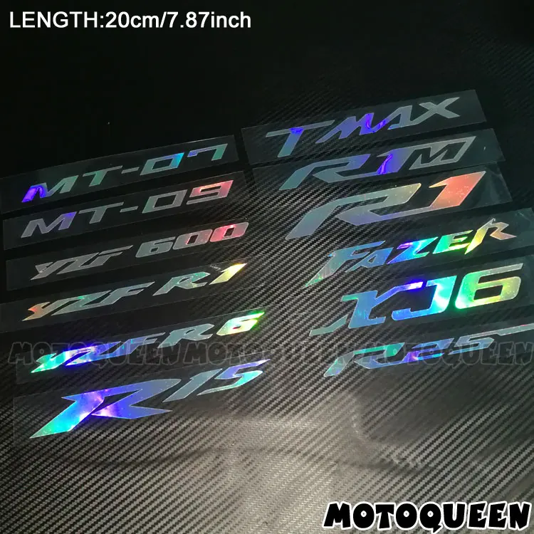 

Motorcycle Reflective Laser Helmet Tank Pad Stickers Decals for YZF-R1 R6 R1M XJ6 MT-07 MT-09 R15 R25 FAZER TMAX 500 530