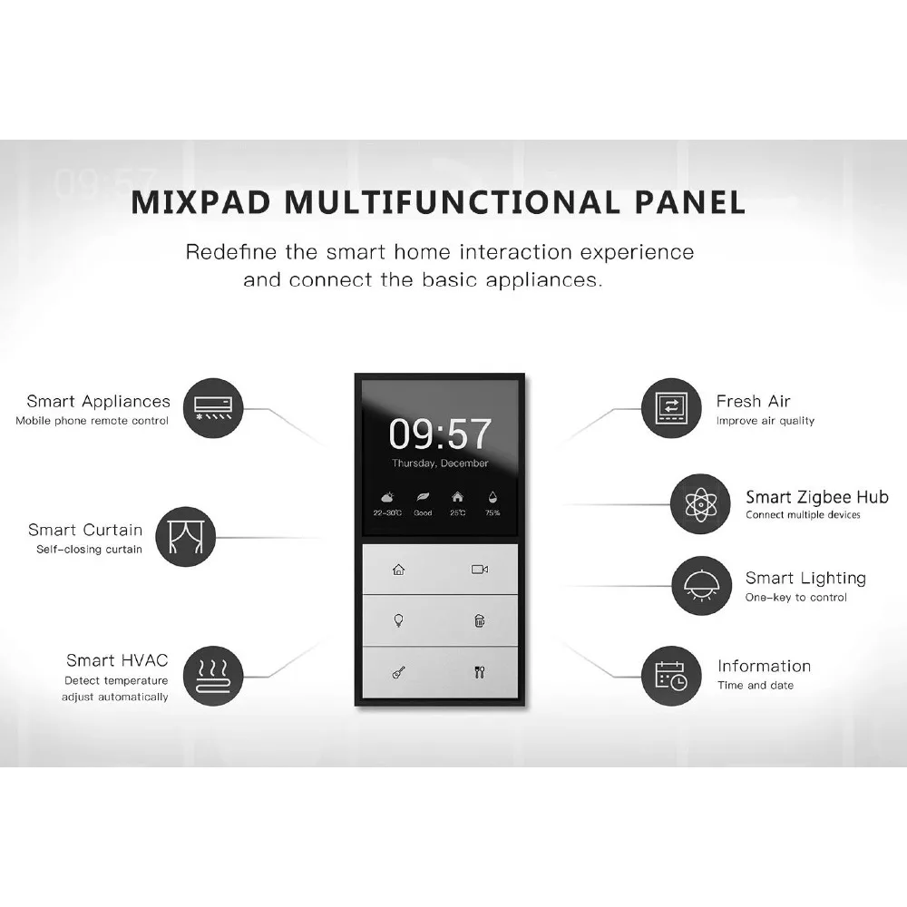 2021 Orvibo MixPad S Multifunctional Panel Smart Home Detect the Temperature ,Humidity,Light Remote Control via HomeMate