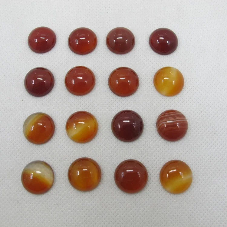 

Natural Red Agate Carnelian 15mm Round Gem stone Jewelry Cabochon Ring Face 10pcs/lot