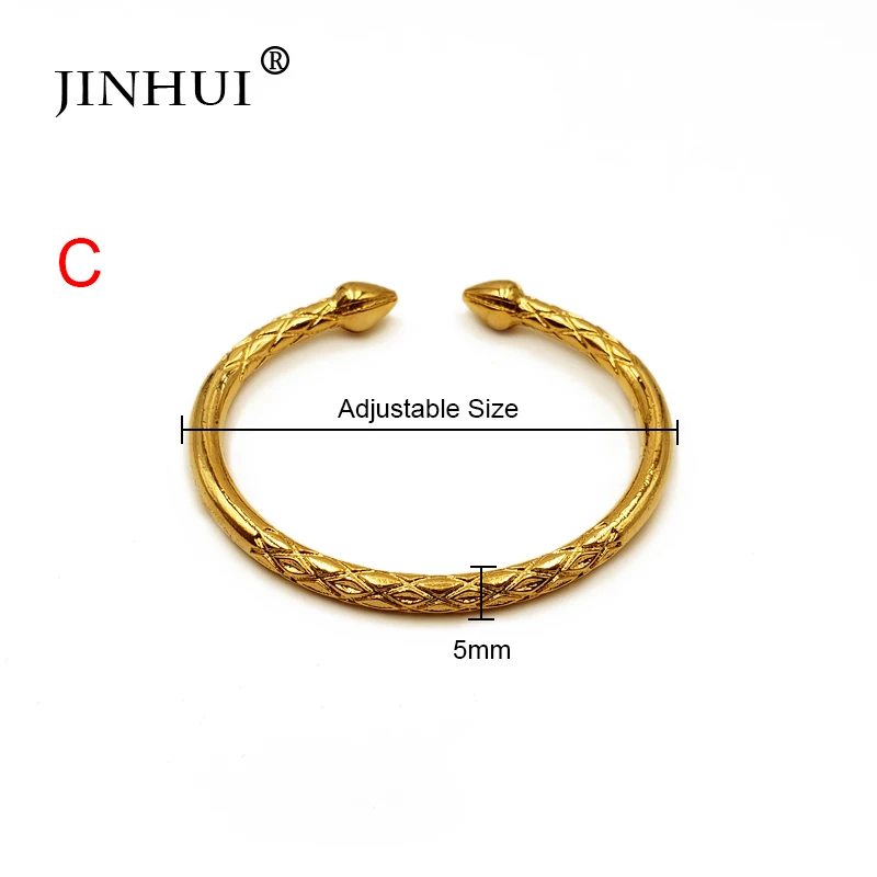 Jin Hui New Fashion Gold Color Bangles for Women Bride Bracelets Ethiopian/france/African/Dubai Jewelry wedding Luxury gifts