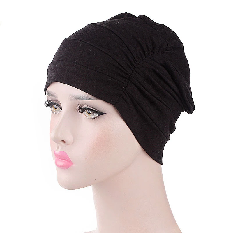 

Women Indian Hat New Muslim Turban Elastic Head Cover Hijab Cap Hat Ladies Hair Loss Wrap Cancer Chemo Arab Beanie Accessories