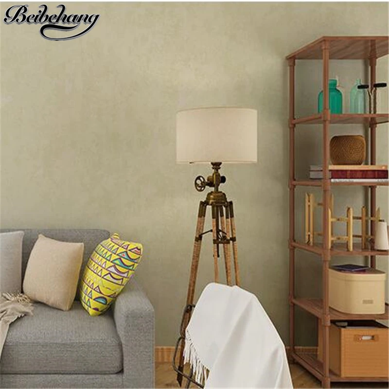 beibehang Plain nonwovens wallpaper bedroom warm and simple modern American living room solid color European green new wallpaper