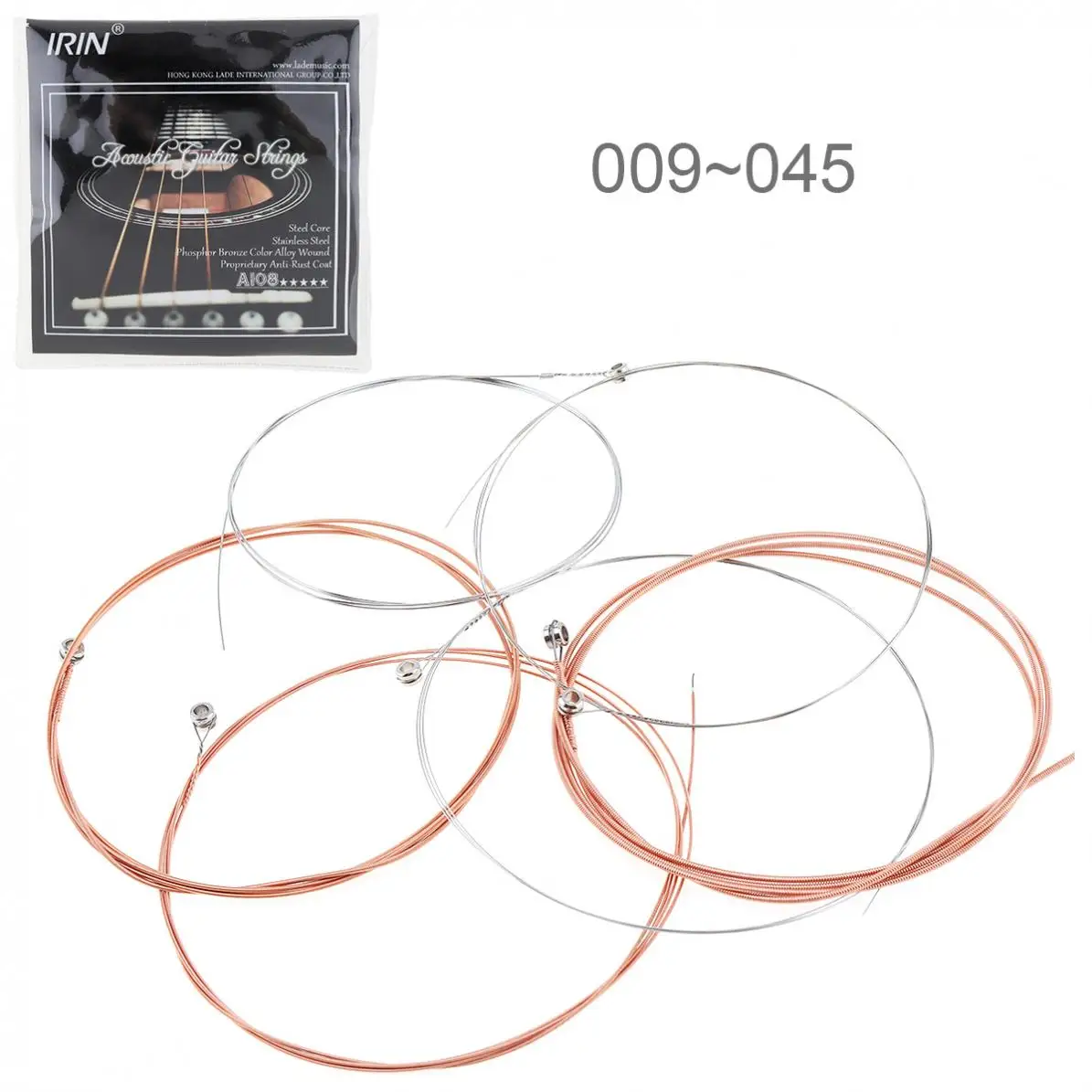 

6pcs/set Acoustic Flok Copper Guitar String 009-045 Inch Steel Core Phosphor Bronze Color Alloy with Proprietary Anti-Rust Coat