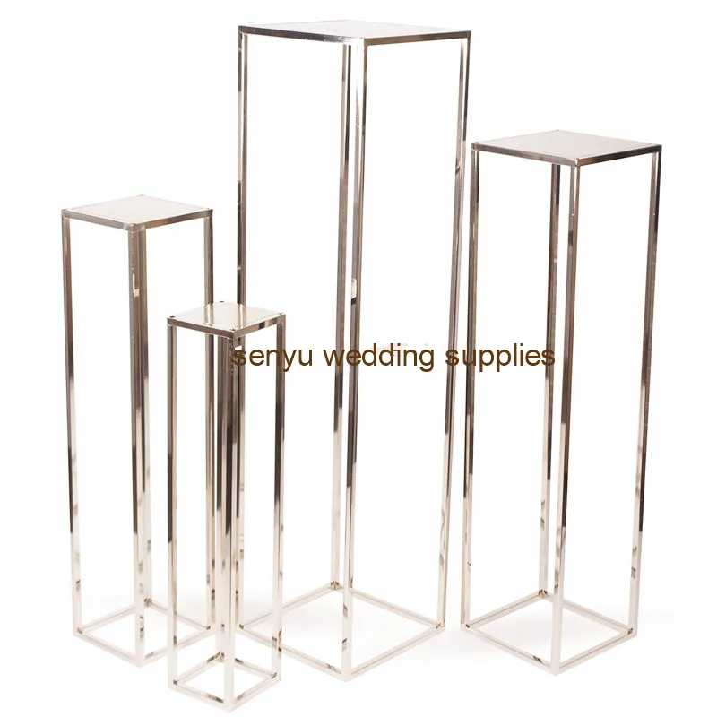 

10pcs )Stand up wholesale iron metal rectangle gold flower stand centerpiece wedding senyu0