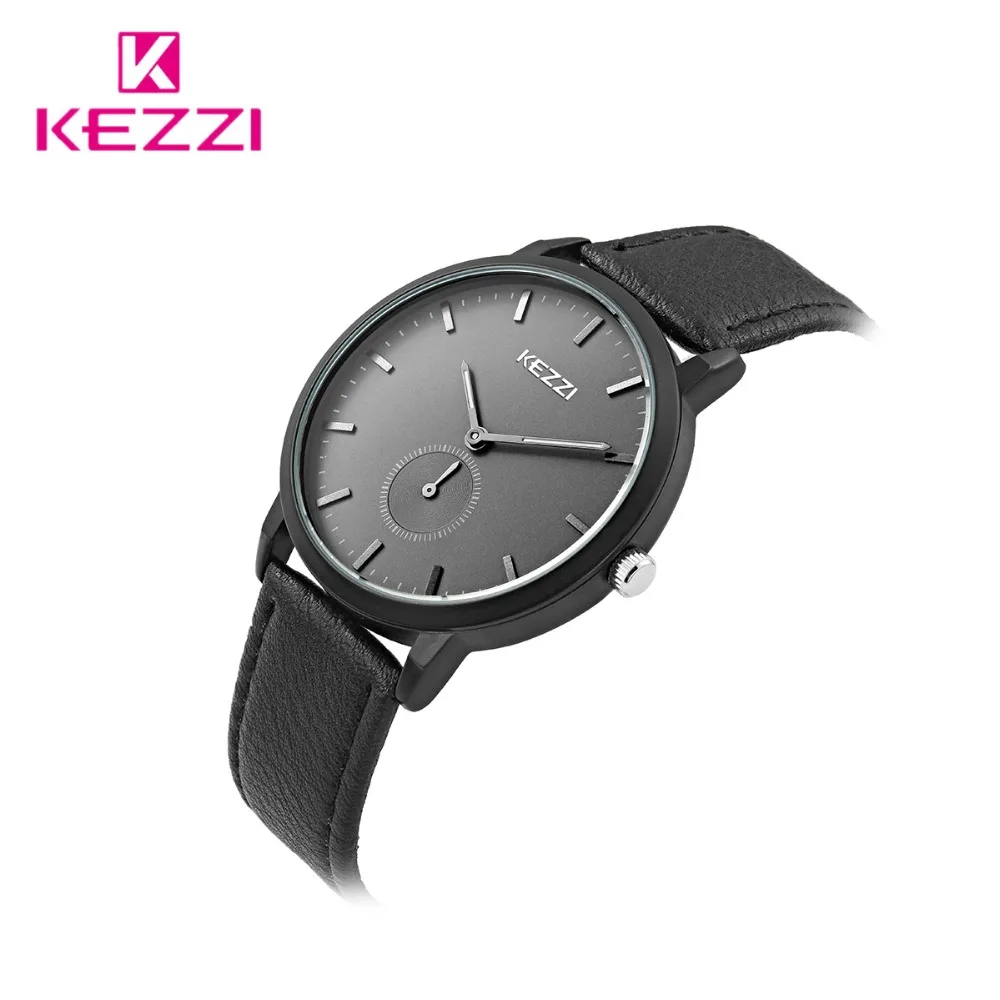 Kezzi Couple Watches Women Dress Watches Men Casual Leather Strap Watch Lover Wristwatches Clock  Relogio Feminino relogio