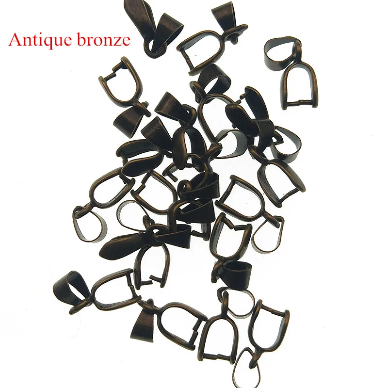 20pcs 14/16/20/24mm Gun black Necklace Pendants Clasps Clips Bails Connectors Copper Charm Bail Beads for DIY Jewelry Findings