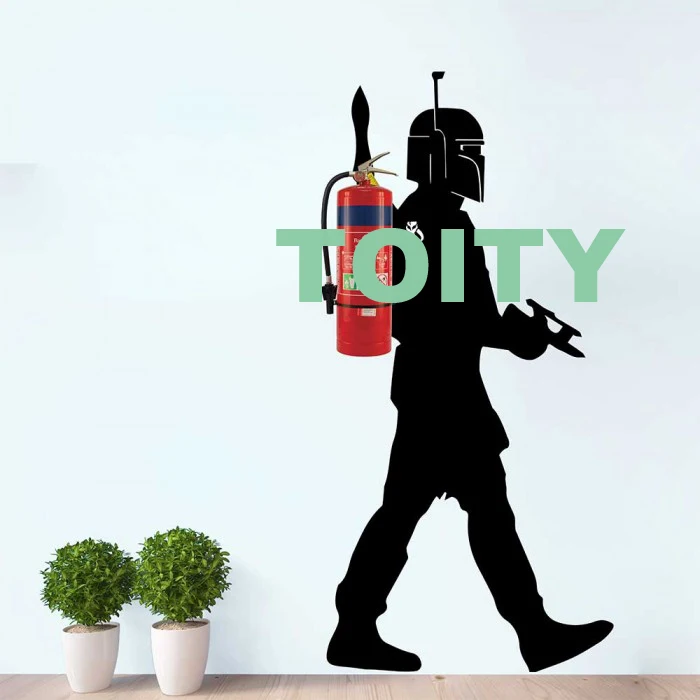 Fire Extinguisher Wall Decal Skuba Spaceman Astronaut Rocketeer Jetpack Vinyl Sticker Home Room Decor Mural