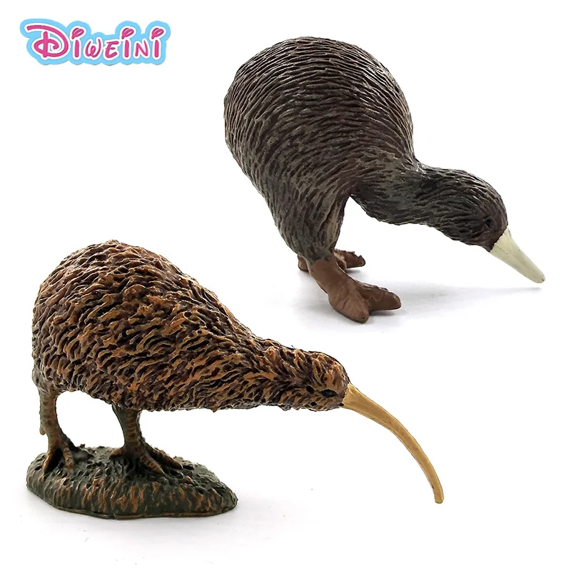 Simulation Cute Small kiwi bird animal model plastic mini figure home decor figurine decoration accessories toys for children