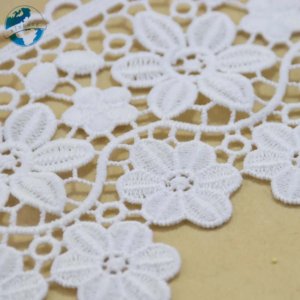 8.5cm White Polyester Embroidery Sewing Lace Fabric Ribbon Trim Womens dresses DIY Garment wedding party dress Accessories#3697