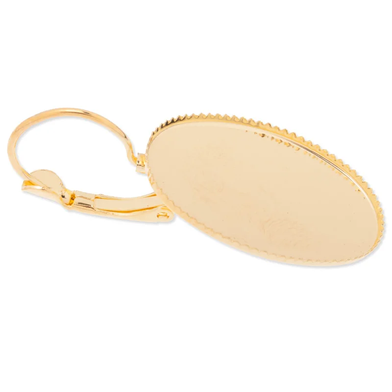 

18*25mm Gold Plated Oval Brass French Lever Back Earrings Blank,fit 18*25mm glass cabochons,buttons;sold 50pcs/lot-C3695