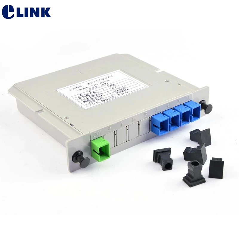 1x4 LGX box fiber Splitter GEPON FTTH SM SC/UPC SC/APC optical PLC coupler 1*4 Cassette Telecom level GPON splitter ELINK 10pcs