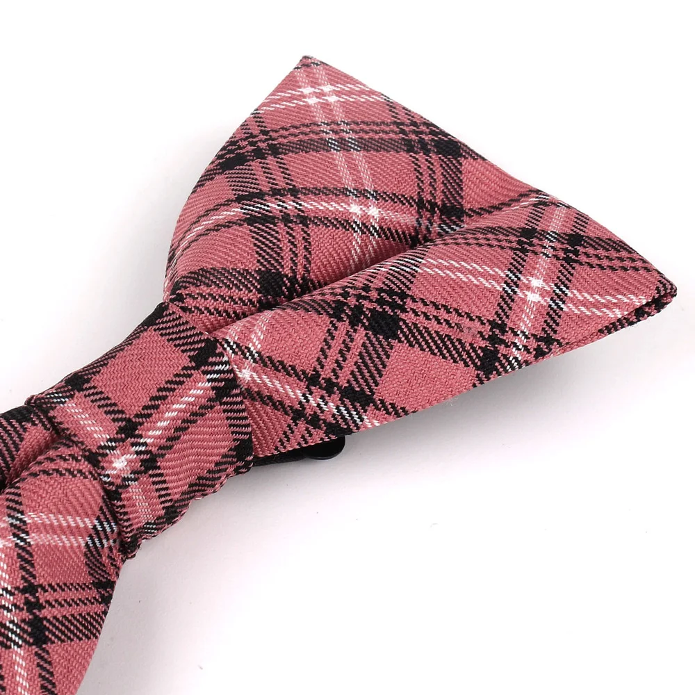 Fashion Bow Tie For Men Classic Plaid Bowtie For Business Wedding Bowknot Adult Cotton Mens Bowties Cravats Yellow Tie