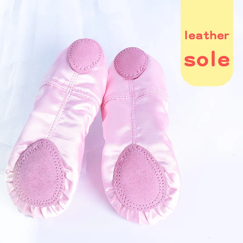 Girls Flat Dance Shoes Kids Satin Soft Sole Ballet Shoes Children's Sequins Embroidery Ballet Slippers балетки