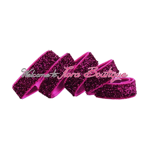 Hot pink glitter elastic, 3/8