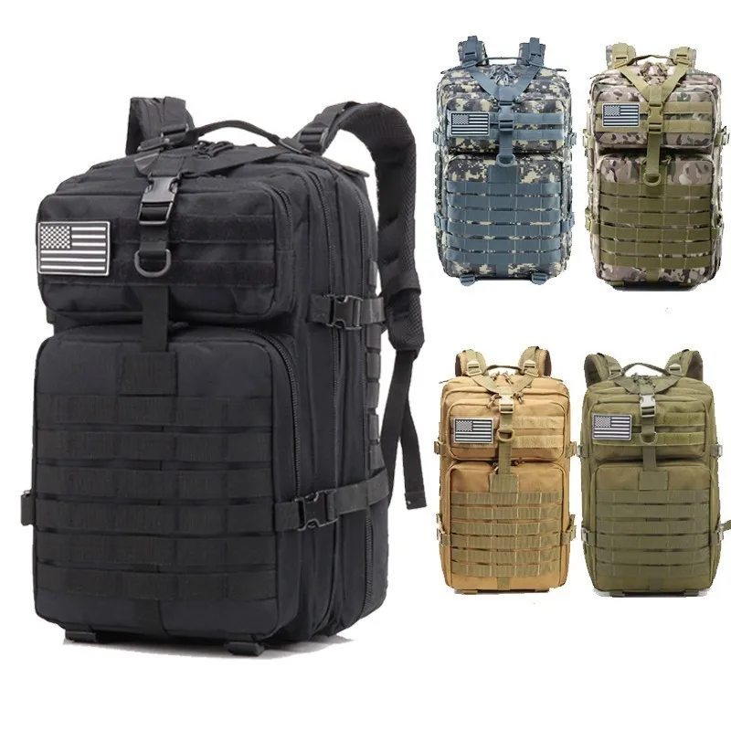 Men Women Outdoor Camouflage Sports Bag Training  Backpack 45L Big Capacity Travel Hiking Climbing Rucksack