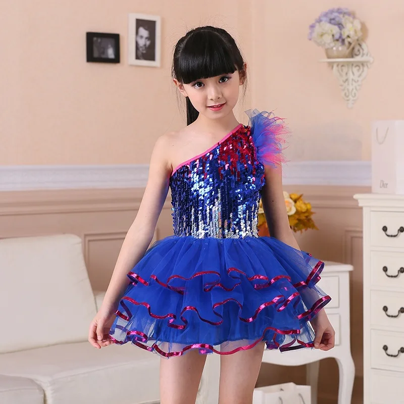 2020 new Child modern dance performance clothing Children's jazz dance sequined Tutu Dancewear Girls Ballet Dress high quality